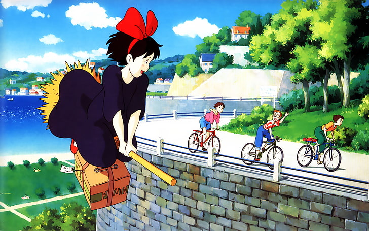 karakter kartun wanita, Studio Ghibli, Layanan Pengiriman Kiki, anime, Oki Kiki, gadis-gadis anime, Wallpaper HD