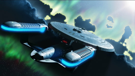 Звездный путь, Предприятие (Star Trek), Космический корабль, Звездолет, HD обои HD wallpaper