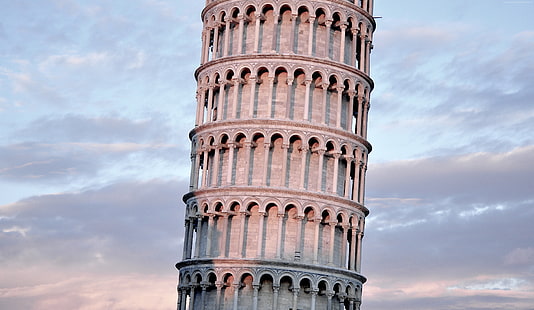 Европа, туризъм, наклонена кула в Пиза, Италия, Пиза, пътуване, кула в Пиза, HD тапет HD wallpaper