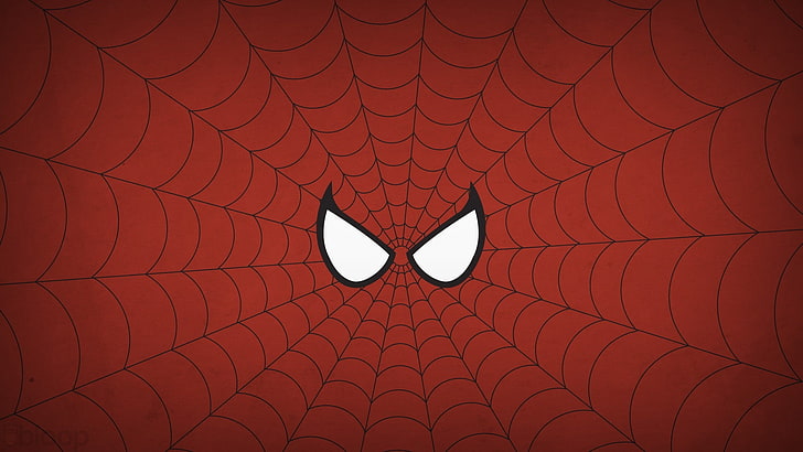 Ilustrasi web Marvel Spider Man, ilustrasi mata Spider-Man, minimalis, latar belakang sederhana, Marvel Comics, Marvel vs Capcom 3, superhero, komik, Spider-Man, hero, Blo0p, Wallpaper HD