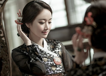 South Korea, women, Asian, hanbok, HD wallpaper HD wallpaper