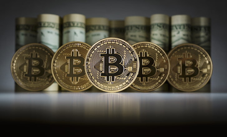 bitcoin, bargeld, münzen, rechner, digital, internet, geld, technik, HD-Hintergrundbild