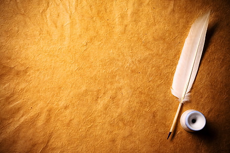 ขนนกสีขาวปากกาหมึก, วอลล์เปเปอร์ HD HD wallpaper