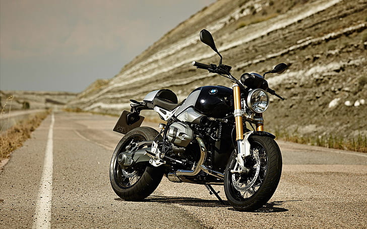 2014 BMW R nineT HD、黒とクロムのオートバイ、bmw、バイク、オートバイ、バイクとオートバイ、r、2014、ninet、 HDデスクトップの壁紙