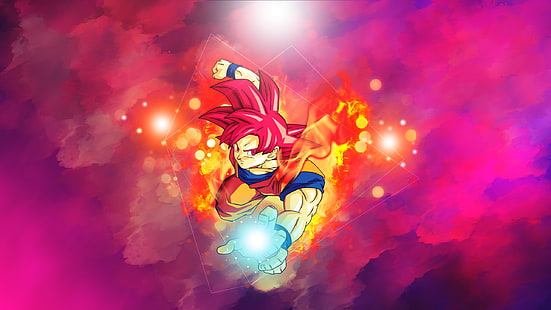 Dragon Ball Super, Sohn Goku, Super Saiyajin Gott, Dragon Ball, HD-Hintergrundbild HD wallpaper
