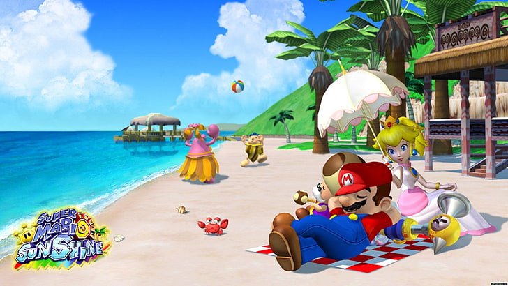 Mario, Super Mario Sunshine, Prinzessin Peach, HD-Hintergrundbild