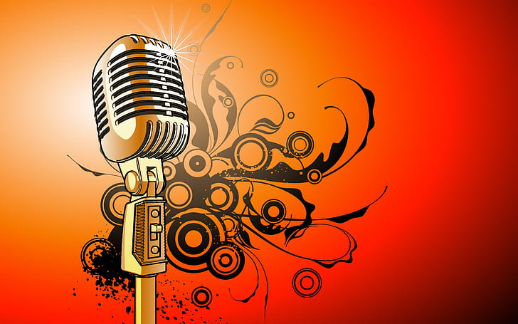 Vettore del microfono, illustrazione del microfono di condensazione, vettore, microfono, vettore e progettazione, Sfondo HD