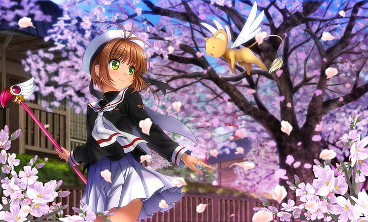 Card Captor Sakura, Kerobero, Kinomoto Sakura, anime girls, anime, HD wallpaper