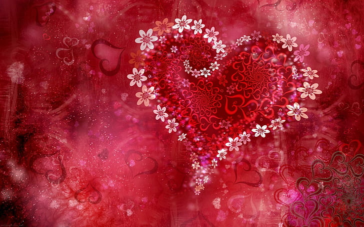Романтическое сердце, сердце, романтика, любовь, эмоциональность, 3d и абстрактность, HD обои