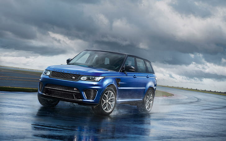 2015 Range Rover Sport SVR, blue suv, sport, rover, range, 2015, cars, land rover, HD wallpaper