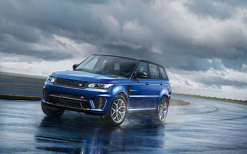 2015 Range Rover Sport SVR, син джип, спорт, роувър, Range, 2015, автомобили, Land Rover, HD тапет HD wallpaper