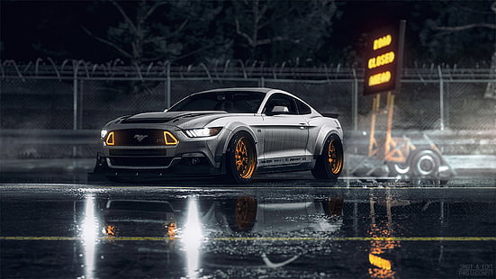 graues Ford Mustang Coupé, Need for Speed ​​(2015), Ford, Ford Mustang, Ford Mustang RTR, Need For Speed, HD-Hintergrundbild HD wallpaper