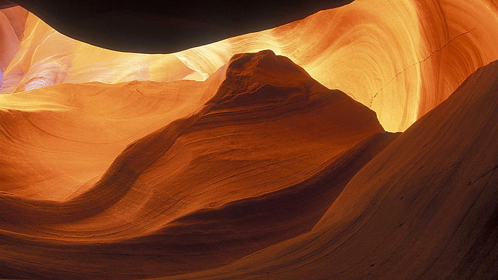 Kanion Antylopy, Arizona, kanion, Kanion Antylopy, naturalne światło, formacja skalna, natura, jaskinia, skała, kamienie, światła, krajobraz, Tapety HD