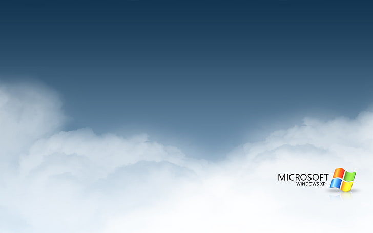 Papel de parede digital do Microsoft Windows XP, janelas, nuvens, azul, branco, logotipo, HD papel de parede