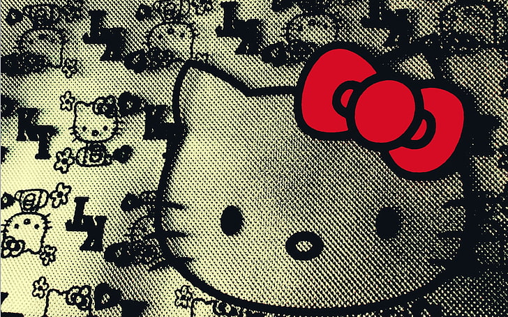 Torba Hello Kitty, Hello Kitty, ilustracja, logo, marka, Tapety HD
