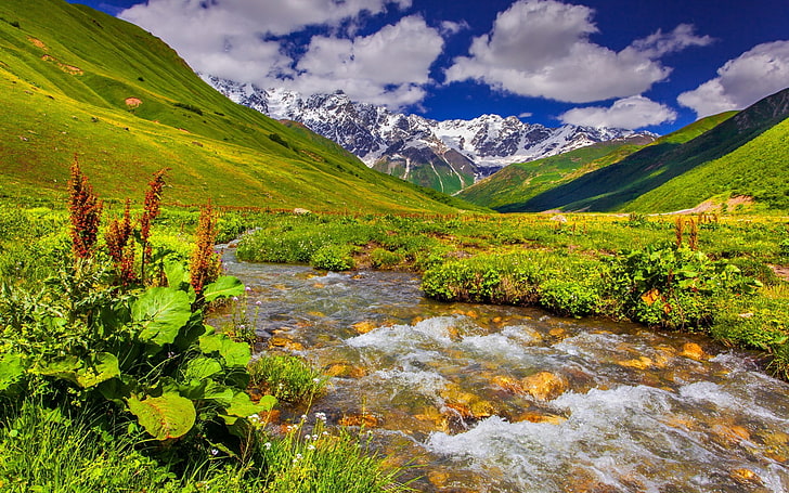 naturaleza, montañas, agua, cielo, Fondo de pantalla HD