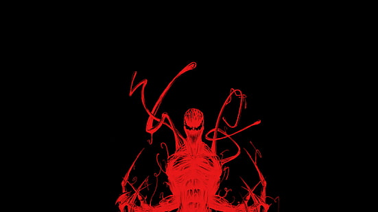 Spider-Man Marvel Carnage Black Red HD, карикатура / комикс, черно, червено, човек, чудо, паяк, касапница, HD тапет HD wallpaper