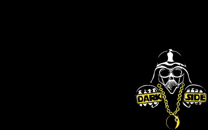 logo Dark Side noir et jaune, Star Wars, Dark Vador, Sith, Fond d'écran HD