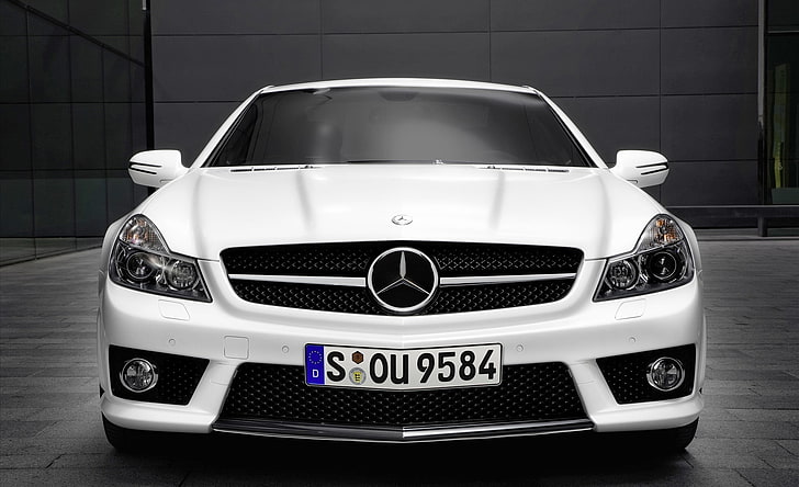white Mercedes-Benz car, machine, white, Mercedes, rooms, digitals with machines, the gelding is a gelding, mercedes cars, well what can I say, HD wallpaper
