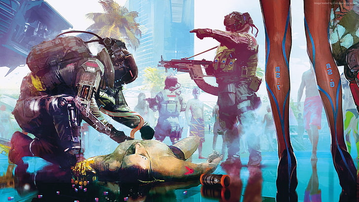 Kunstwerk, 12K, E3 2018, Cyberpunk 2077, HD-Hintergrundbild