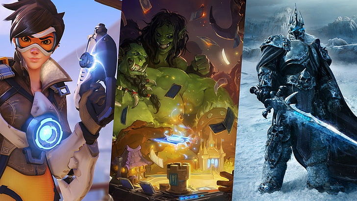 Over Watch i Warcraft plakaty kolaż, World of Warcraft, Overwatch, Blizzard Entertainment, Hearthstone, kolaż, gry wideo, Tapety HD
