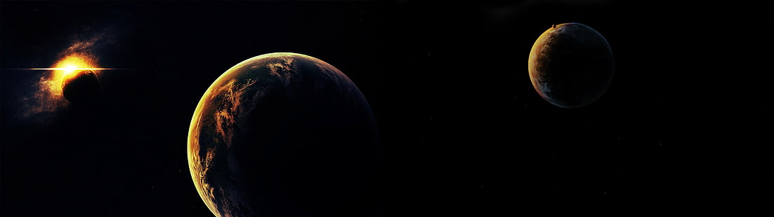 ภาพประกอบดาวเคราะห์อวกาศดาวเคราะห์ศิลปะดิจิทัลศิลปะอวกาศ, วอลล์เปเปอร์ HD HD wallpaper