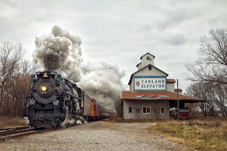 Vehículos, tren, locomotora, humo, tren de vapor, Fondo de pantalla HD