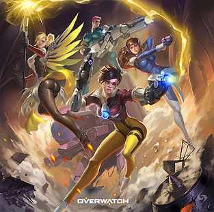 Tracer (Overwatch), Zarya (Overwatch), Mercy (Overwatch), Overwatch, D.Va (Overwatch), HD-Hintergrundbild HD wallpaper