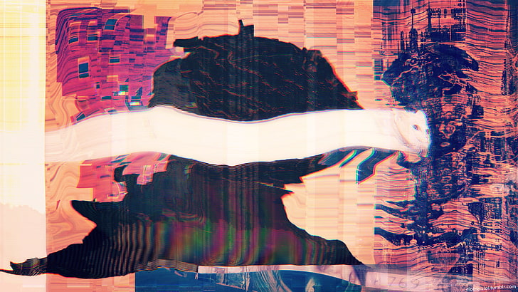 glitch art, cat, LSD, abstract, psychedelic, digital art, drugs, HD wallpaper