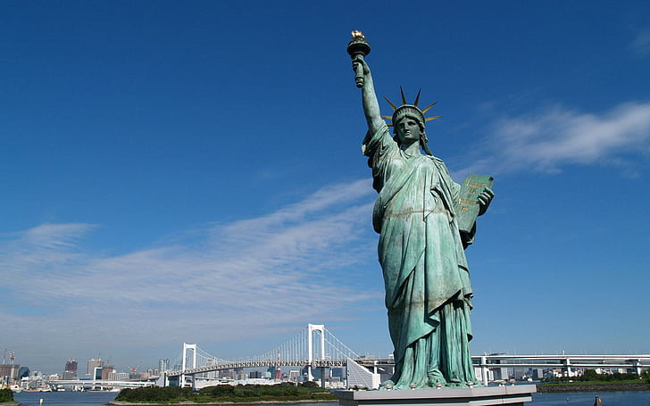 Estatua De La Libertad, статуя, дом, Америка, природа и пейзажи, HD тапет