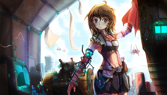 braune behaarte weibliche Animeillustration, Anime, Animemädchen, Grafik, ursprüngliche Charaktere, HD-Hintergrundbild HD wallpaper