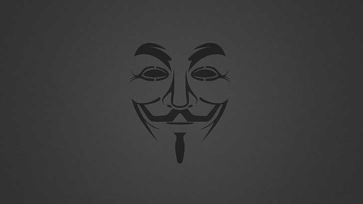 Ilustración de la máscara de Guy Fawkes, Minimalismo, Fondo, Máscara, Anónimo, Guy Fawkes, Granular, Fondo de pantalla HD