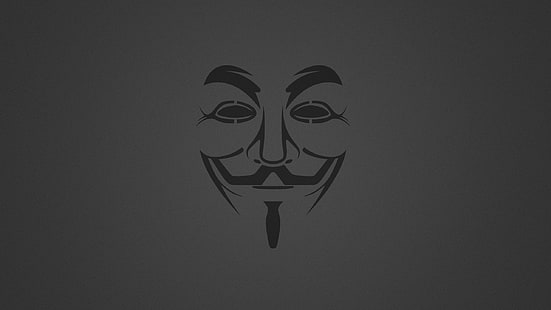 Ilustracja maska ​​Guya Fawkesa, minimalizm, tło, maska, anonimowy, Guy Fawkes, ziarnisty, Tapety HD HD wallpaper