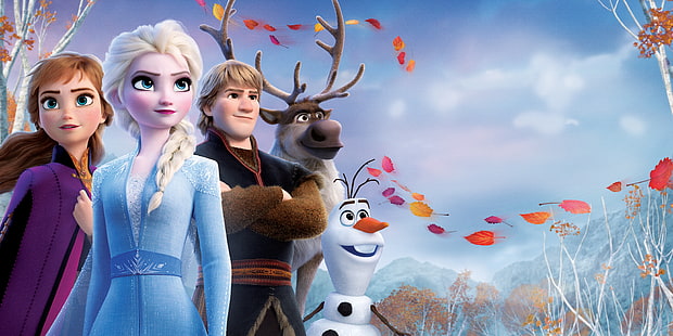 Movie, Frozen 2, Anna (Frozen), Elsa (Frozen), Kristoff (Frozen), Olaf (Frozen), Sven (Frozen), HD tapet HD wallpaper
