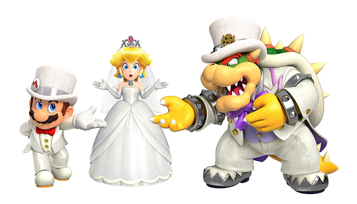 Mario, Super Mario Odyssey, Bowser, Princesse Peach, Fond d'écran HD