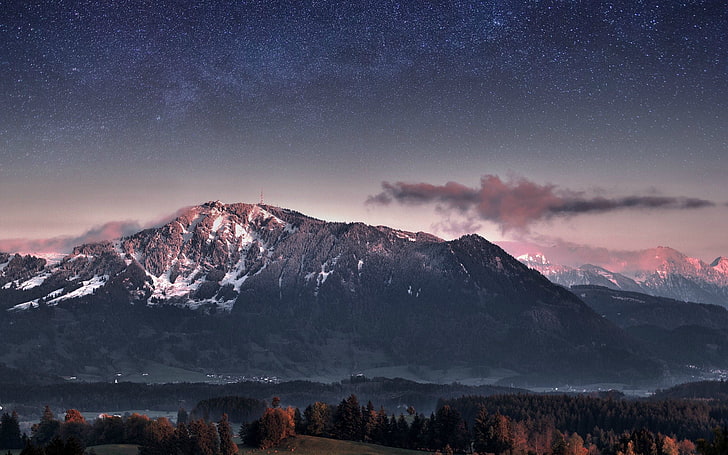 Mountain at nighttime HD wallpapers free download | Wallpaperbetter