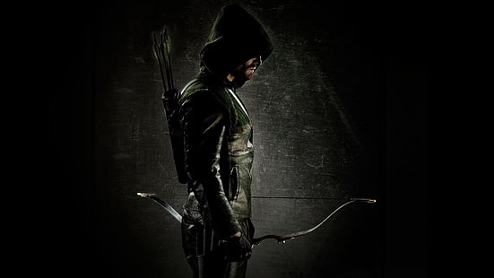Fondo de pantalla digital de arquero, Arrow, Oliver Queen, Green Arrow, Stephen Amell, DC Comics, focos, TV, Arrow (serie de televisión), Fondo de pantalla HD HD wallpaper