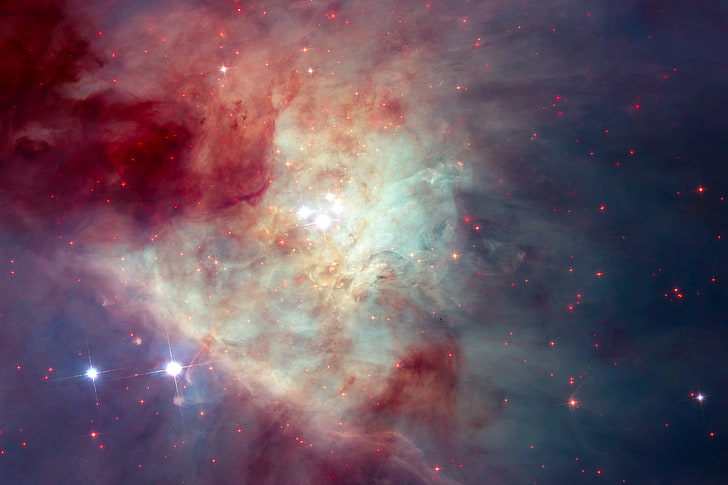 Туманность Ориона, Космический телескоп Хаббла, Звезды, 4K, туманность Кляйнмана-Лоу, HD обои