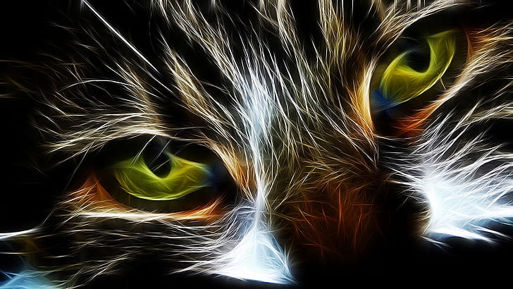 Ojos, gato, abstracción, Ojos, Gato, Abstracción, Fondo de pantalla HD