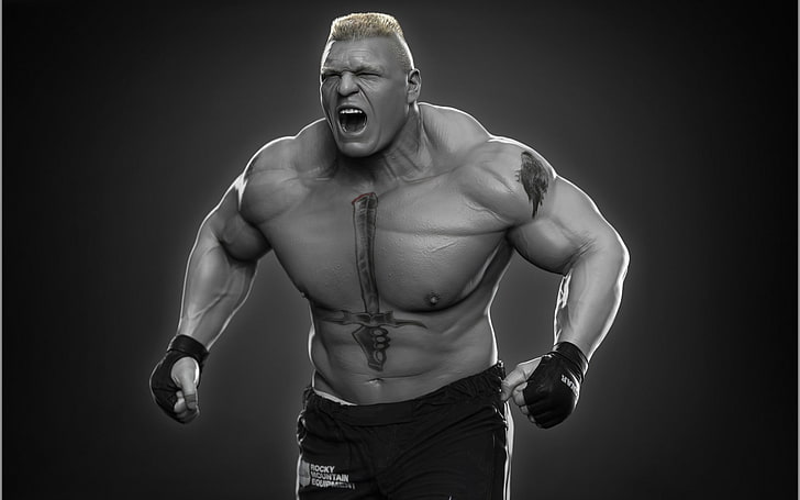 Brock Lesnar 3D, UFC player, WWE, , wrestler, brock lesnar, HD wallpaper