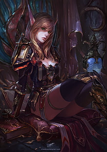 portrait display, World of Warcraft, Chenbo, Blood Elf, HD wallpaper HD wallpaper