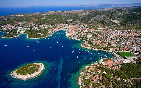 크로아티아의 아드리아 해 북쪽 흐 바르 멋진 섬, HD 배경 화면 HD wallpaper