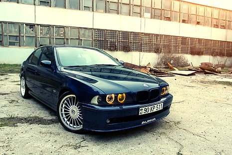 blaue BMW E39 Limousine, BMW, E39, Alpina, Projekt, Alpina Paket, B10, HD-Hintergrundbild HD wallpaper