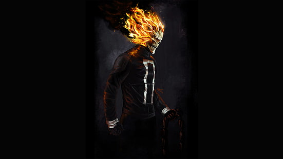 Ghost Rider, งานศิลปะ, 4k, hd, ศิลปิน, ศิลปะดิจิตอล, ฮีโร่, deviantart, วอลล์เปเปอร์ HD HD wallpaper