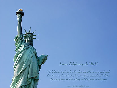 американская, свобода, статуя, HD обои HD wallpaper
