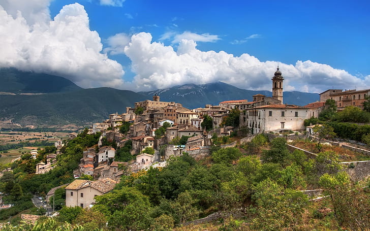 Vue sur la ville d'Italie, photo, image, paysage, nature, ville, Fond d'écran HD