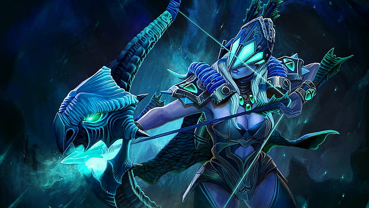 Drow Ranger Archer Bow And Arrow Precision Aura Frost Arrows Dota 2 Hero Hd Desktop Wallpapers For Mobile Phones Tablet And Pc 1920×1080, HD wallpaper