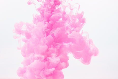 розовый, белый, абстрактный, дым, цветной дым, HD обои HD wallpaper