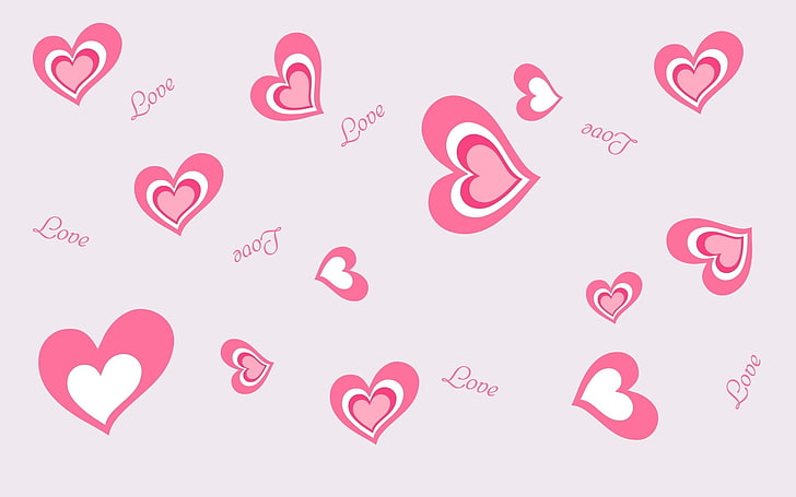 pink and white heart illustration, love, the inscription, mood, heart, hearts, pink, HD wallpaper