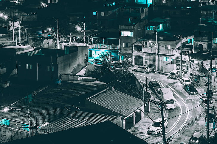 brasil, brazil, favela, paparan panjang, kehidupan malam, Wallpaper HD